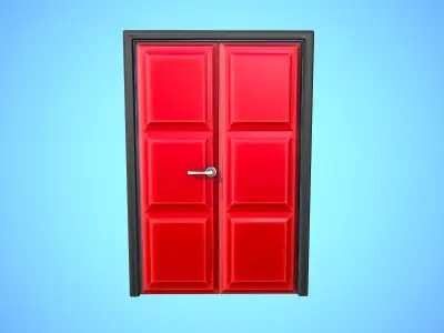 DOOR 1 CARTOON STYLIZED HOME HOUSE Low-poly 3D model
