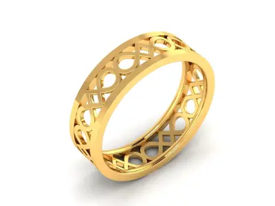 Band 3dm Render Details gold ring with diamonds 3D print model
