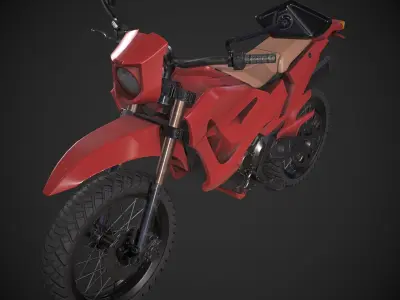 Dirt Bike Low-poly 3D model