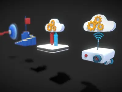 3D Button Collections8 Low-poly 3D model