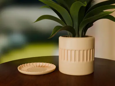 Dual Indoor Planter Set 3D print model