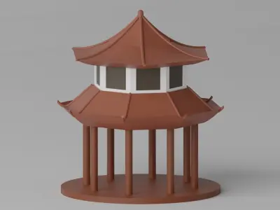 Cartoon Chinese Pavilion 3D model