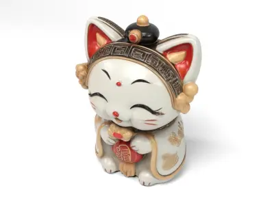 Chinese figure cat Low-poly 3D model