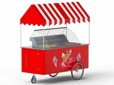 Ice Cream Cart red 3D model