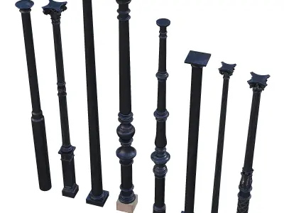 Cast iron columns 3 3D model