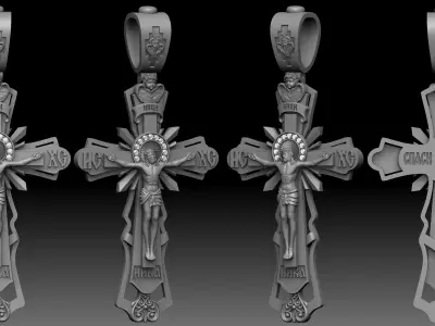 Jesus on The Cross Pendant 3D print model