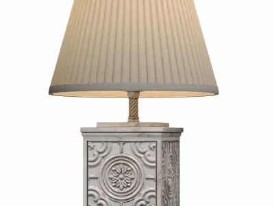 Classic Style Table Lamp White Marble Arabic Oriental Table Lamp 3D model