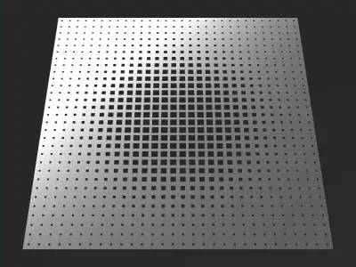 Perforated panel with parametric pattern 24-O-08 3D model