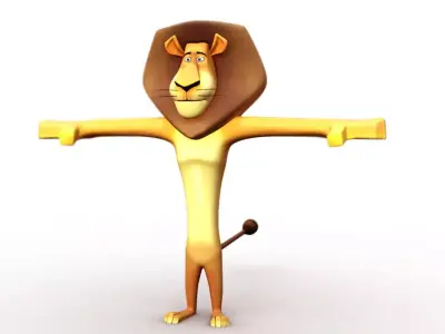 madagascar lion cartoon 3d model 3D model