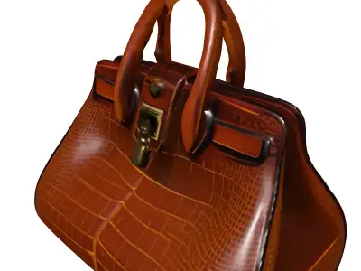 Luxury Crocodile Leather Handbag Low-poly 3D model