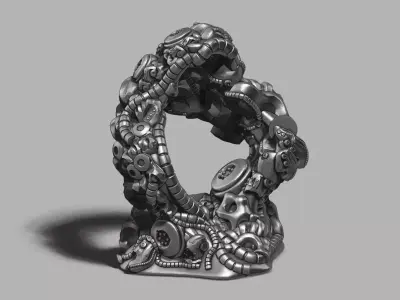 Modern Abstract robotic sculpture 3d print model 167 3D print model