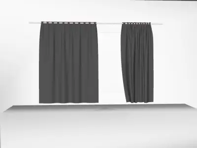 Marvelous Designer and 3DS Max Curtains03 Smallest 3D model