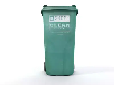 Used Trash Can Free 3D model
