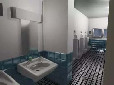 Japanese School Male Restroom 3D model