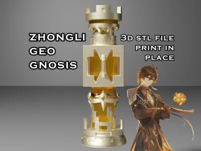 Gnosis of Zhongli Genshin Impact -- Geo Gnosis -- 3D Print Ready 3D print model