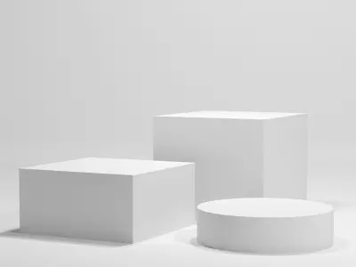 Minimalistic Product Display Podiums models set Low-poly 3D model