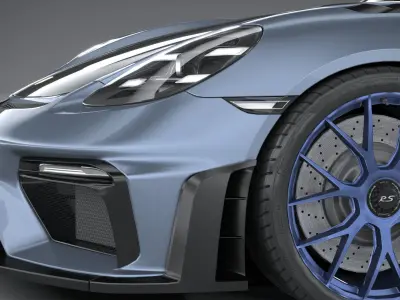 Porsche 718 Cayman GT4 RS 2022 lowpoly Low-poly 3D model