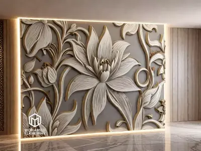 decor set wall panel wall relief mural CNC 37  3D model