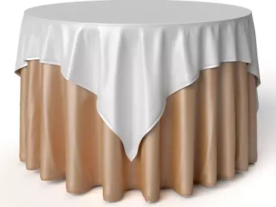 Round Tablecloth Oriental Restaurant 3D model