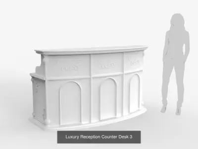 Luxury Reception Counter Desks 3D Model Pack