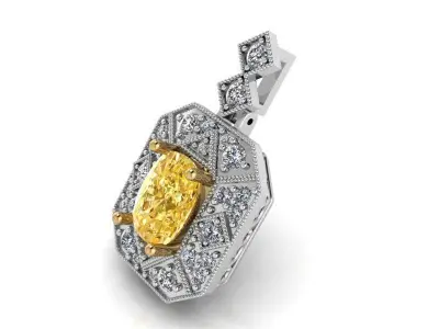 Octagonal Halo Pendant 2236 3D print model