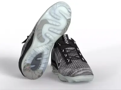 Nike Air VaporMax Flyknit 2021 Oreo Low-poly 3D model