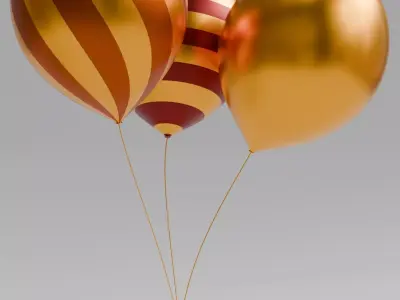 3D Luxury Editable Color Balloons with Blender File 3D model