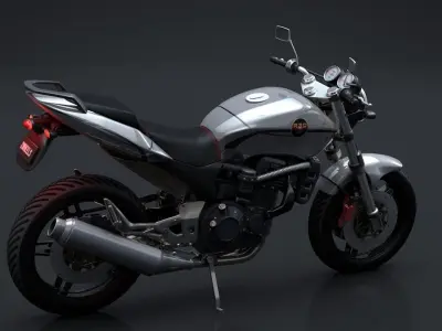 Sport Motorcycle with Rider Rigged C4D 3D model