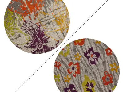 Round Rug Set 284 3D model