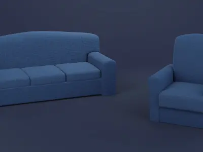 Stylized Home Interior Kit 3D model