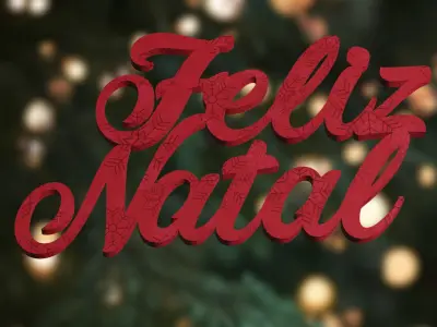 Feliz Natal - 3D Printable text In Portuguese - 3D model 3D print model