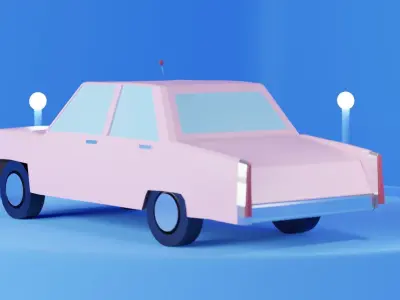 Homer Simpson Car 3D Model - High-Detail Asset Low-poly 3D model