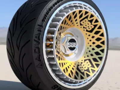 BBS E50 WITH AERO TURBOFAN RIM COVER 17INCH FOR SCALE MODELS 3D print model