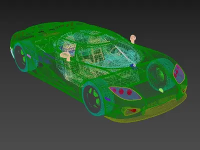 Koenigsegg CCX Sport Car model Low-poly 3D model
