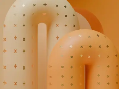 Abstract Geometric 3D Composition with Minimal Gold Accents Low-poly 3D model