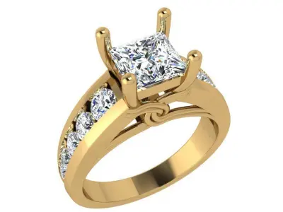 Princess Channel Setting Ring 3623 3D print model