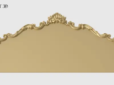Headboard gold ornate mirror 3D print model