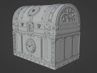 Girly Decorated Treasure Box Free 3D model