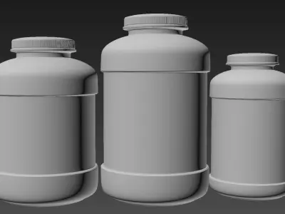Supplement Bottles 3D model