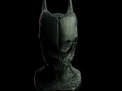 Creature alien head sculpture 3D print model