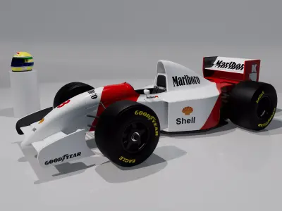 McLaren Senna F1 93 modelagem 3D Low-poly 3D model