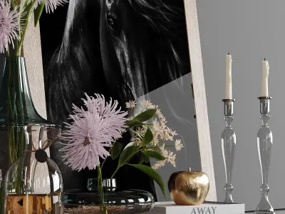 Decorative set with tulips 3D model