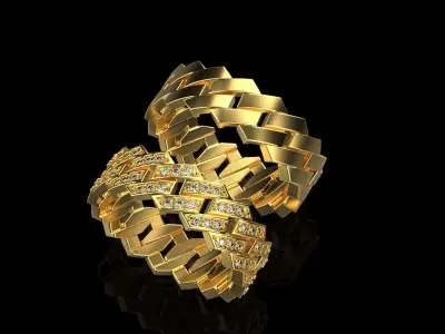 Cuban ring model 206  Size16 3D print model