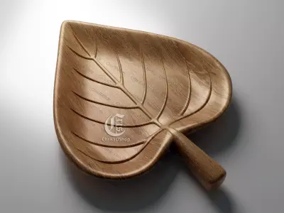 3D STL Files for CNC and 3D Printer - Leaf Shaped Tray 3D model