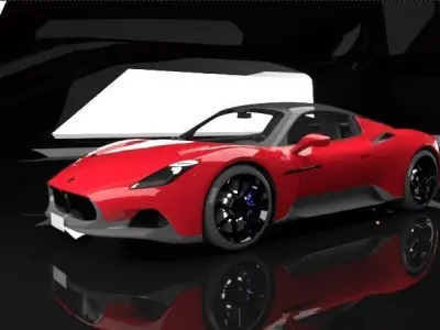 meserati mc20 royal glossy red edition Low-poly 3D model