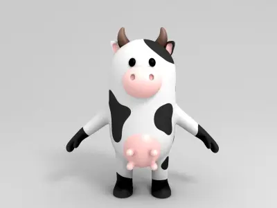 Rigged Cow Character 3D model