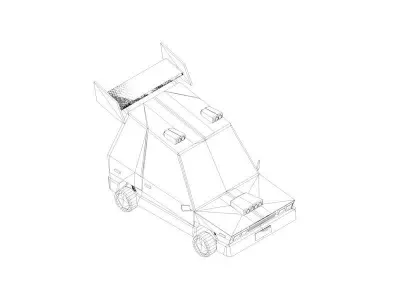 Cartoon Low Poly Sport Car 3D model