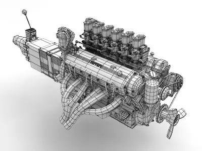 Ferrari 400 Superamerica Engine - 4 liter 3D model