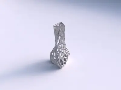 Vase twist puffy triangle with twisted organic lattice 3D print model
