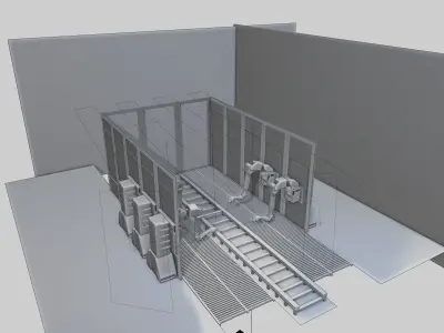 Robotic Arms Paint Booth 3D model